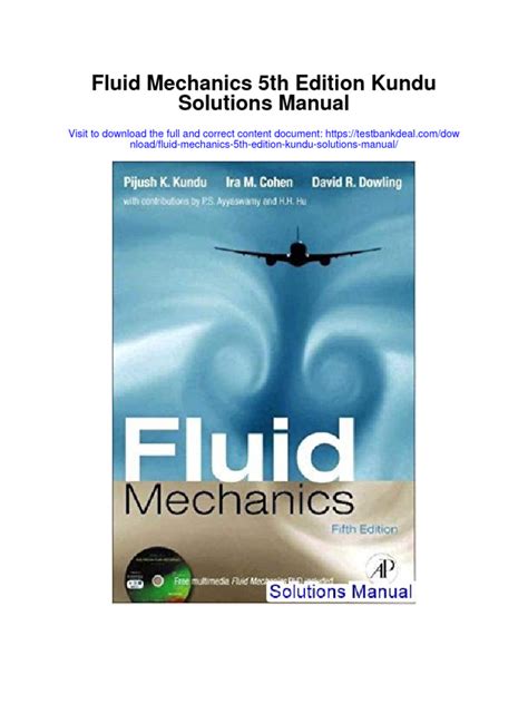 Solution Manual Fluid Mechanics Kundu Doc