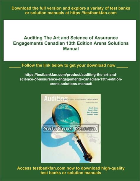 Solution Manual For Auditing The Art Science Of Assurance PDF