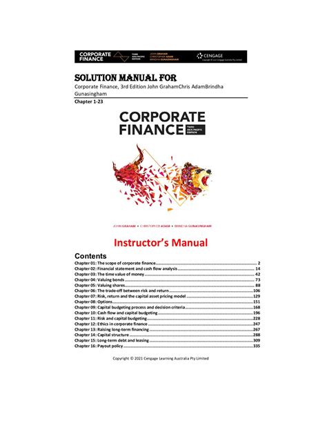 Solution Manual For Corporate Finance 3rd Edition Epub