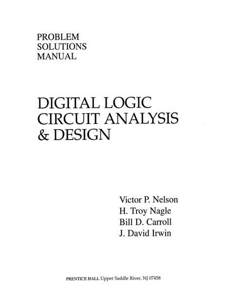 Solution Manual For Digital Logic Circuit Analysis Design PDF