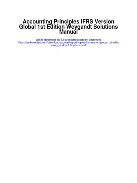 Solution Manual For Financial Accounting Ifrs 1st Edition By Weygandt Epub