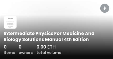 Solution Manual For Intermediate Physics Medicine Biology PDF