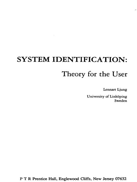 Solution Manual For Ljung Identification System Reader