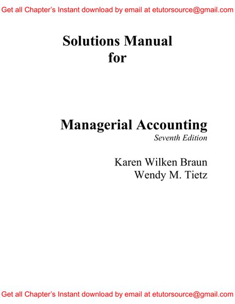 Solution Manual For Managerial Accounting Doc