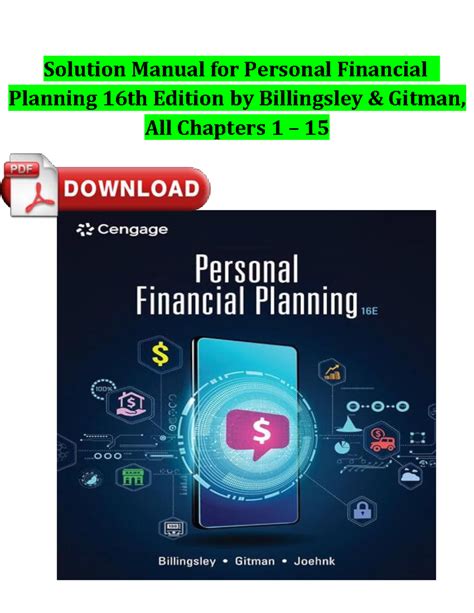 Solution Manual For Personal Financial Planning Epub