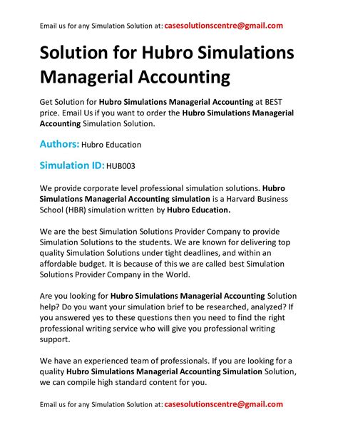 Solution Manual For The Management Accounting Simulation Epub