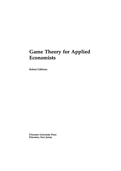 Solution Manual Game Theory For Applied Economists PDF