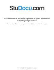 Solution Manual Industrial Organization Pepall Ebook Kindle Editon