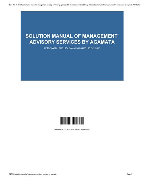 Solution Manual Management Advisory Services By Agamata Pdf Reader