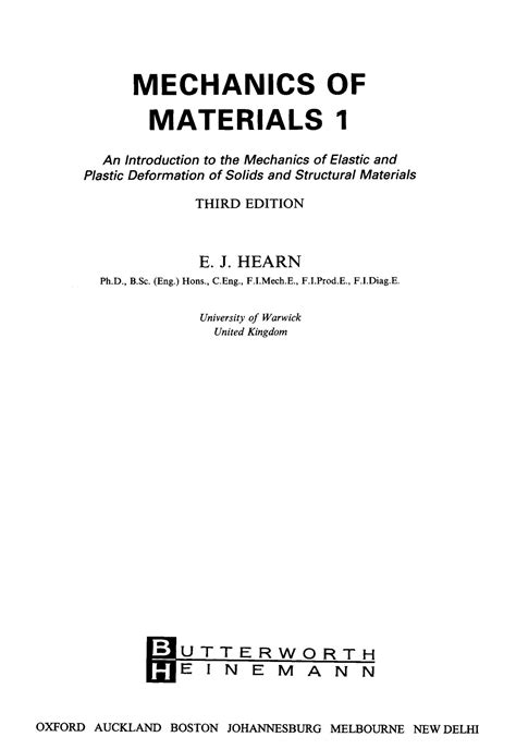 Solution Manual Mechanics Of Materials Hearn PDF