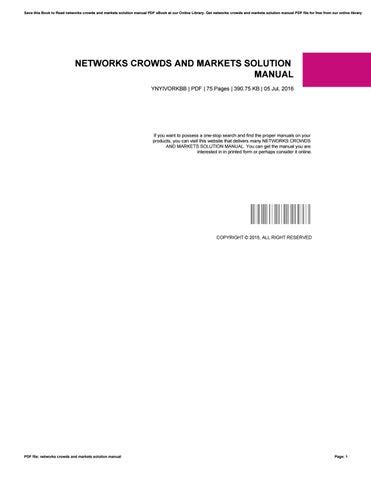 Solution Manual Networks Crowds And Markets pdf PDF