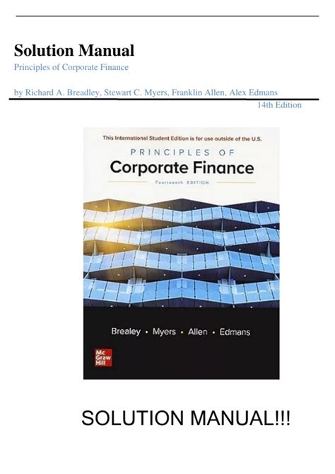 Solution Manual Principles Of Corporate Finance 10th Reader