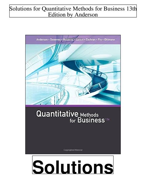 Solution Manual Quantitative Methods Anderson Sweeney Kindle Editon