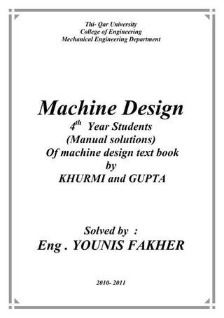 Solution Manual Theory Machines Khurmi Gupta Epub