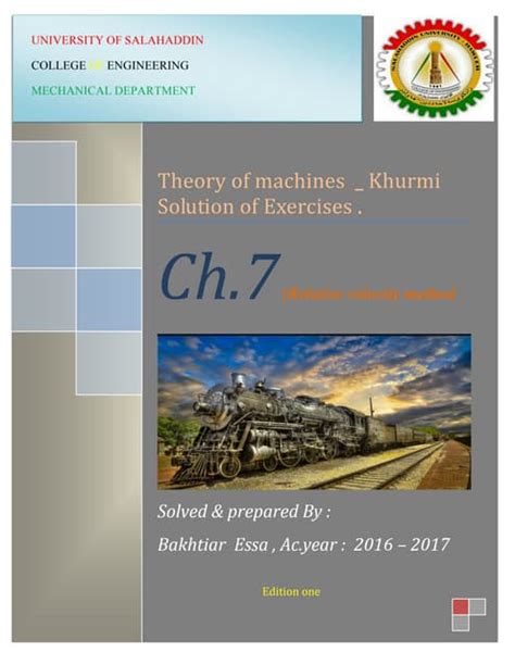 Solution Manual Theory Of Machines Rs Khurmi Reader