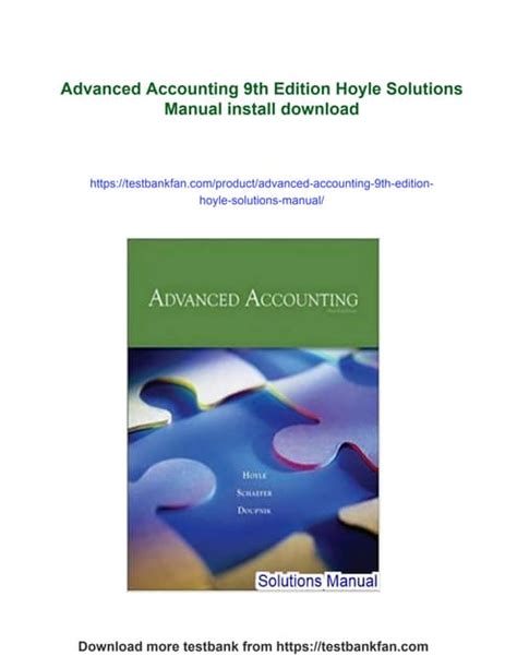 Solution Manual To Advanced Accounting, 9th Edition By Hoyle Ebook Epub