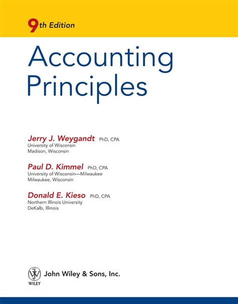 Solution Of Accounting Principles By Weygandt Kieso 9th Edition Reader