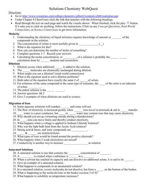 Solution Of Chemistry Webquest Key Epub