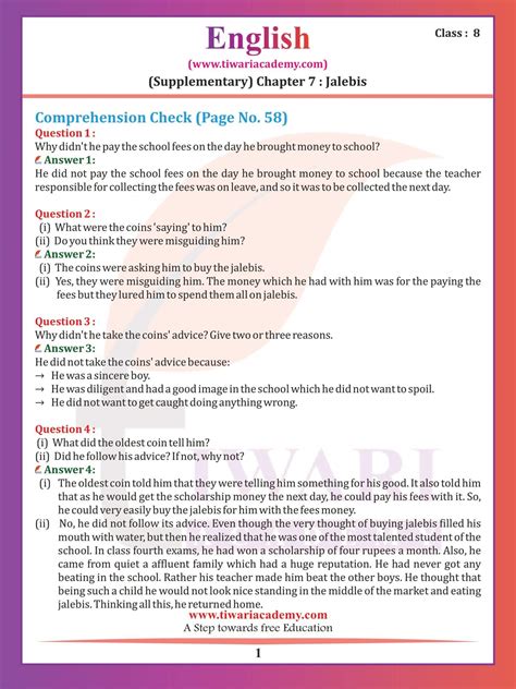 Solution Of English Supplementary Class 8 Epub