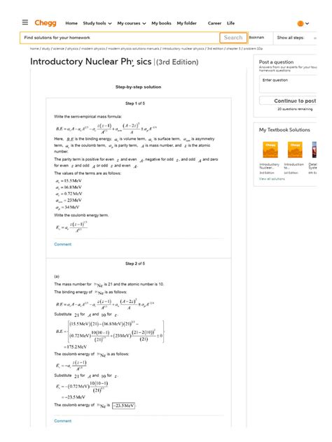 Solution Problems Introduction Nulcearphysics PDF