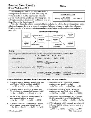 Solution Stoichiometry Chem Worksheet 15 6 Answer Key Kindle Editon