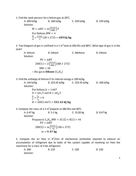 Solution Thermodynamics Problem Sets PDF