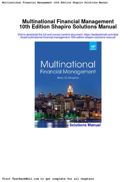 Solution manual for multinational financial management shapiro Ebook Epub