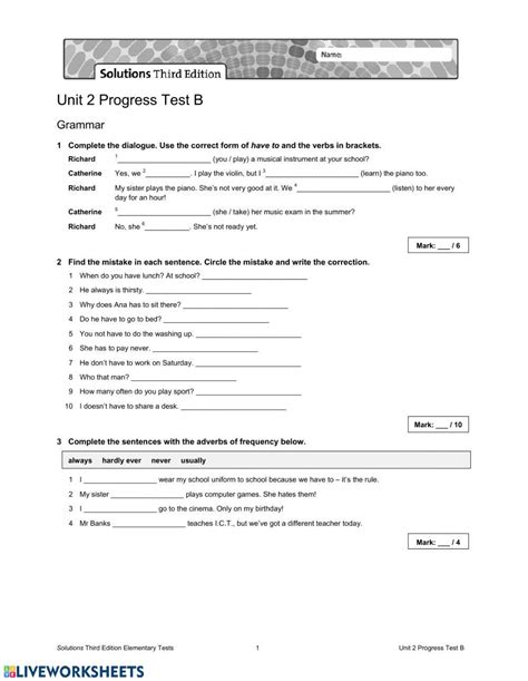 Solutions Elementary Progress Test Unit 10 Reader