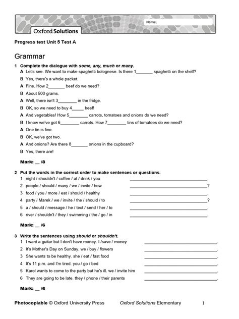 Solutions Elementary Work Exam Reader