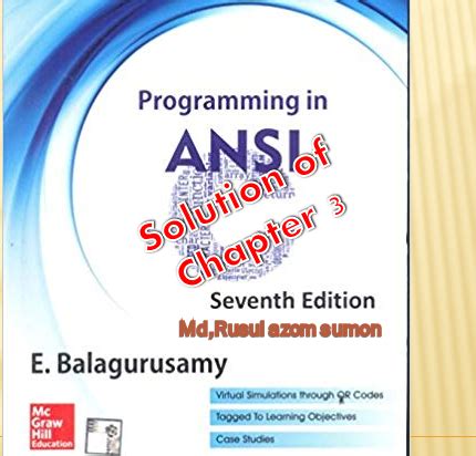 Solutions For Ansi C By E Balagurusamy PDF