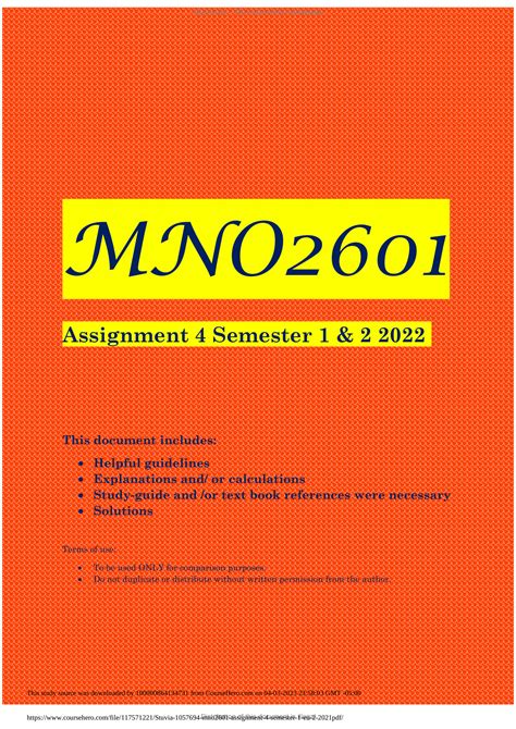 Solutions For Mno2601 Epub