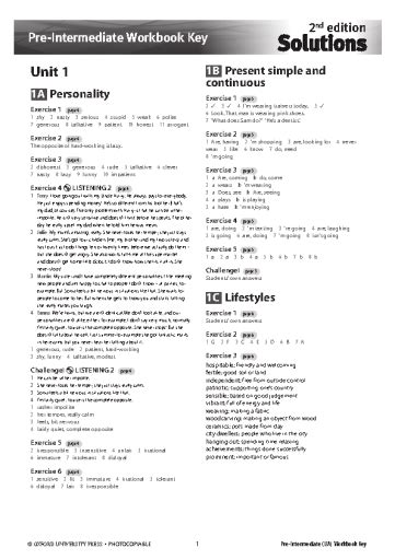 Solutions Intermediate Workbook 2nd Edition Answers Doc