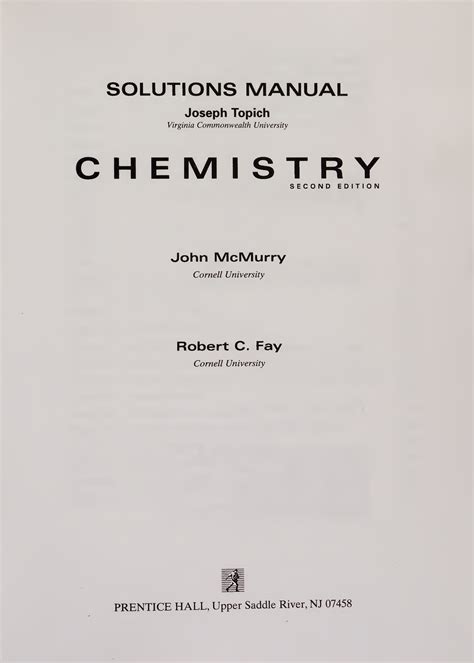 Solutions Manual Chemistry PDF