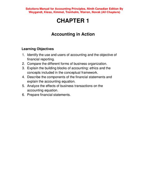 Solutions Manual For Accounting Principles Edition 9e Kieso Reader