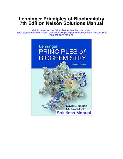 Solutions Manual For Lehninger Biochemistry Ch 8 PDF