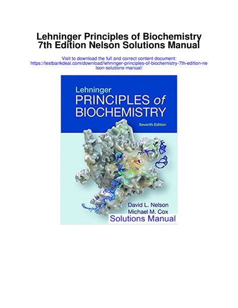 Solutions Manual For Lehninger Biochemistry Ch 8 PDF