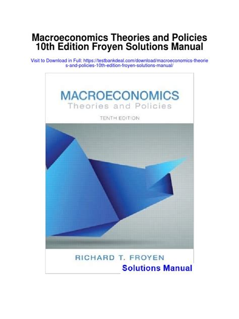 Solutions Manual Froyen Macroeconomics 10th Ebook Kindle Editon