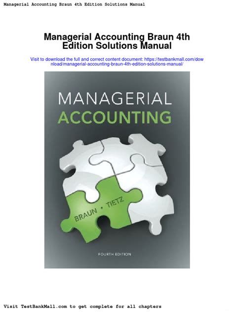 Solutions Manual Managerial Accounting Braun pdf Reader