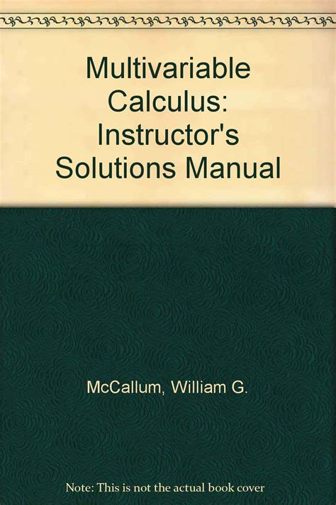 Solutions Manual Multivariable Calculus Mccallum 6e Epub