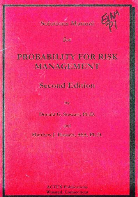 Solutions Manual Risk Management Donald Stewart Reader