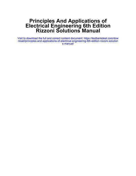 Solutions Manual Rizzoni Electrical Engineering Ebook Doc