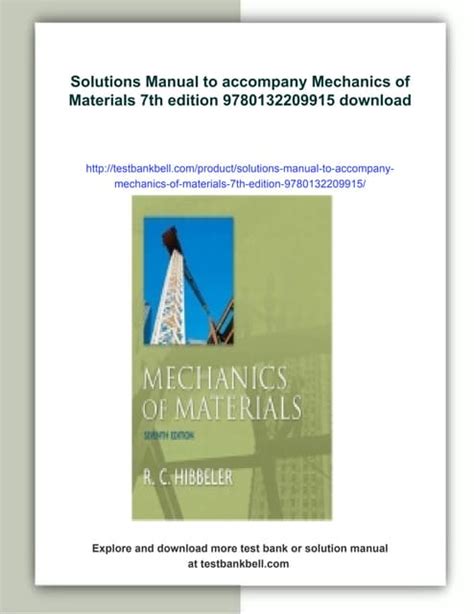 Solutions Manual To Accompany Mechanics Of Materials Doc