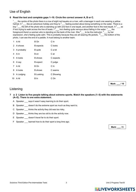 Solutions Pre Intermediate Test Unit 10 15 Reader