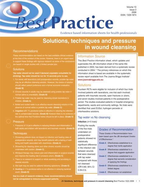 Solutions Techniques And Pressure In Wound Cleansing PDF