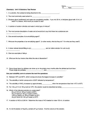 Solutions Test Review Answers PDF