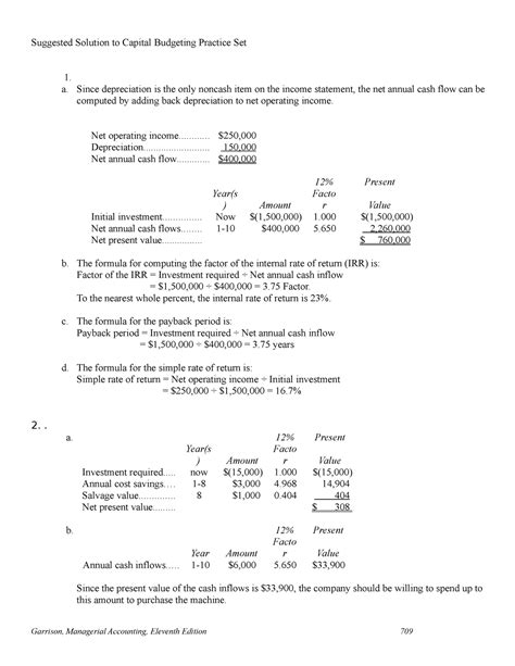 Solutions To Capital Budgeting Practice Problems Epub