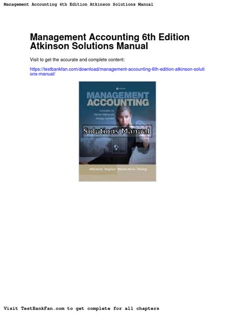 Solutions To Management Accounting By Atkinson Ebook Kindle Editon