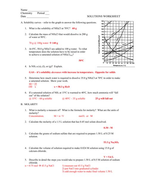 Solutions Worksheet Answers Kindle Editon