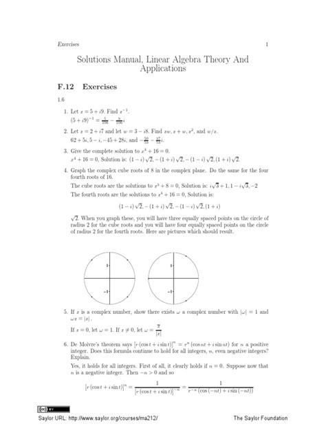 Solutionsmanuallinearalgebratheoryand Applications Epub