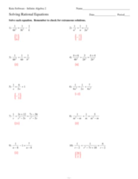 Solving Rational Equations Gradpoint Answers Doc